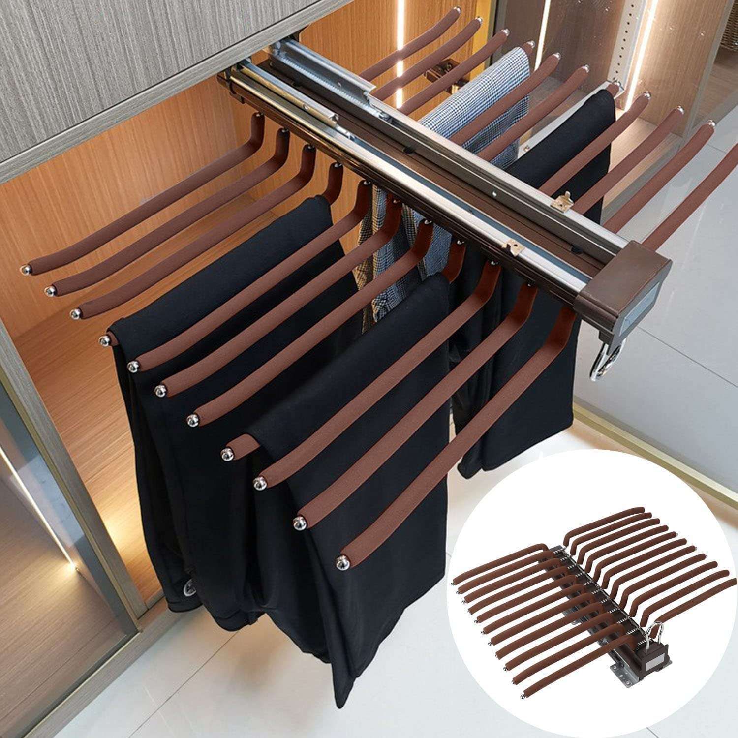 Pull Out Double Line Trouser Rack