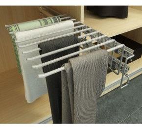 Metal Polished Pull Out Single Line Trouser Rack