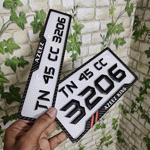 Metal Bike Gel Number Plate, Shape : Rectangular