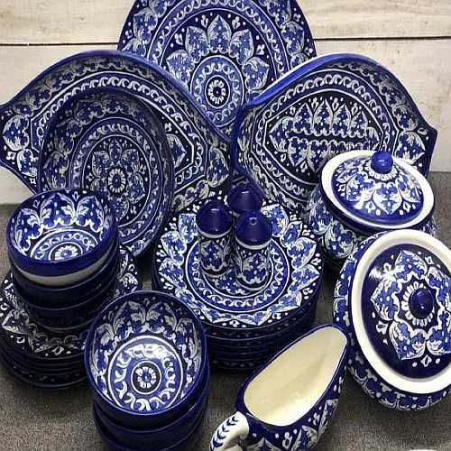 Blue Ceramic Dinner Set