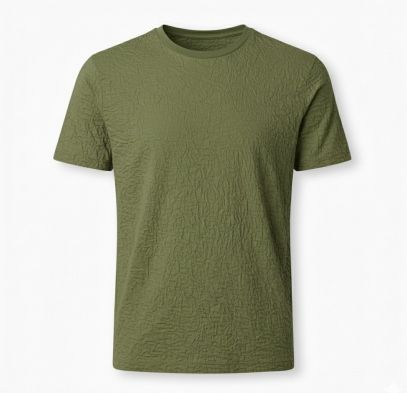 Mens Crepe Round Neck Crinkle T-Shirt