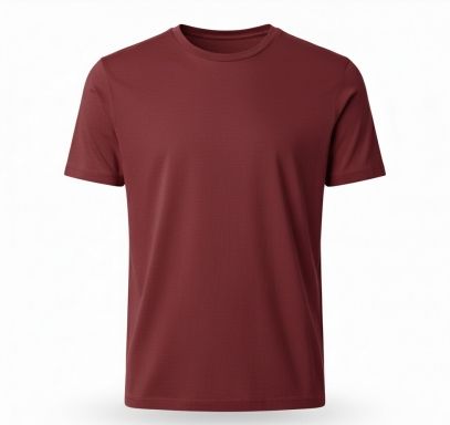 Mens Plain Maroon Cotton Round Neck T-Shirt