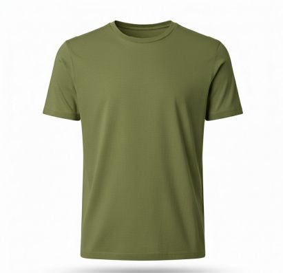 Mens Plain Olive Green Cotton Round Neck T-Shirt