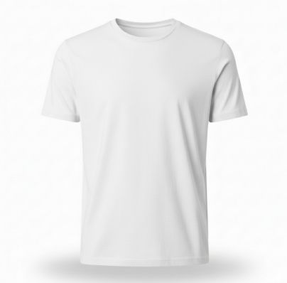 Mens Plain White Cotton Round Neck T-Shirt