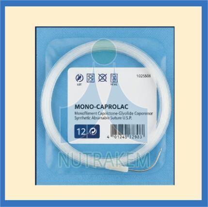 Caprolactone Mono Caprolac Absorbable Suture, Color : Pink
