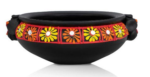 Polished Printed Teracotta Decorative Flower Pot With Base Modern