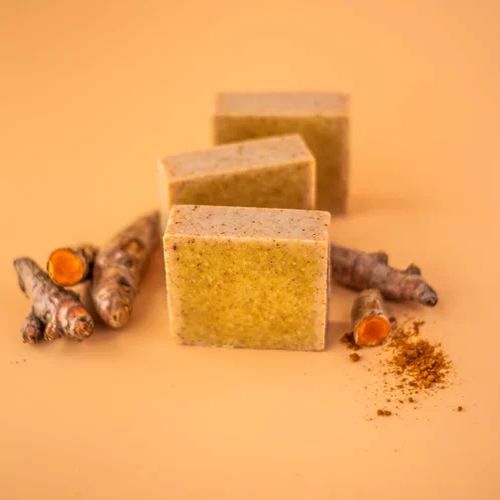 Turmeric Organic Soap, Color : Yellow, Weight : 100 Gm For Bathing