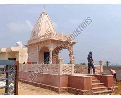 Handmade Outdoor Sandstone Temple, Color : Pink