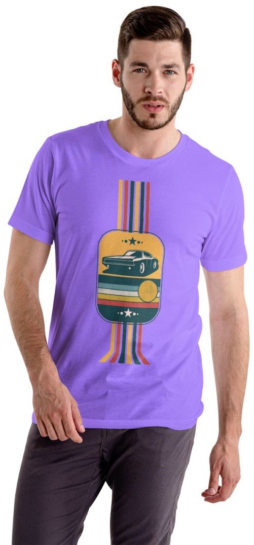 Purple Men Premium Cotton Printed T-Shirt