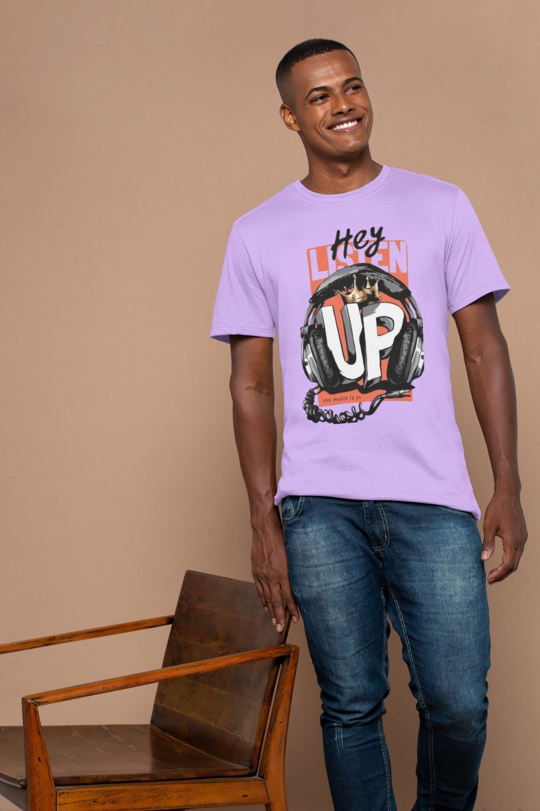 Purple Men Regular Fit Printed T Shirt