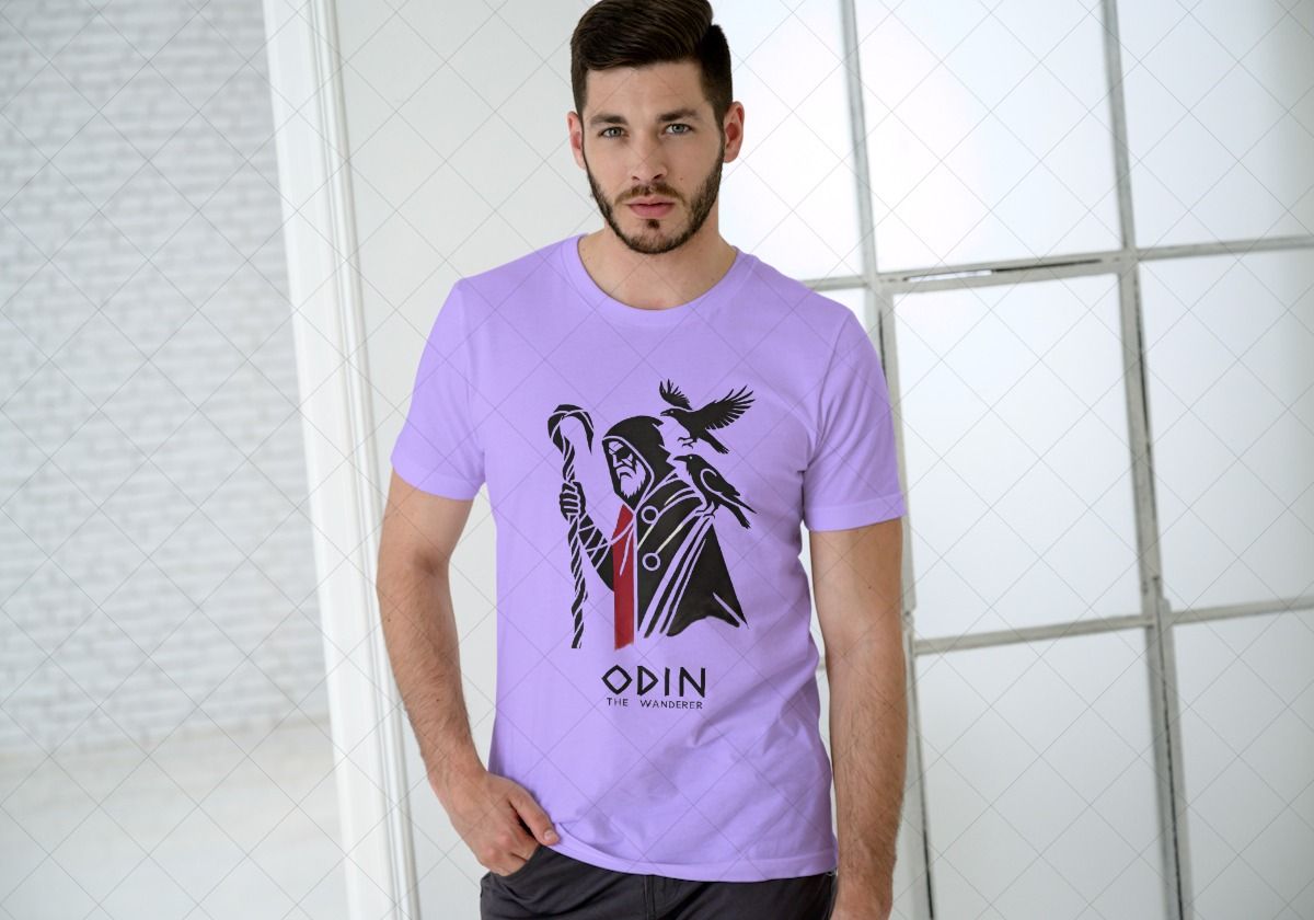 Purple Men Street Style Printed T Shirt