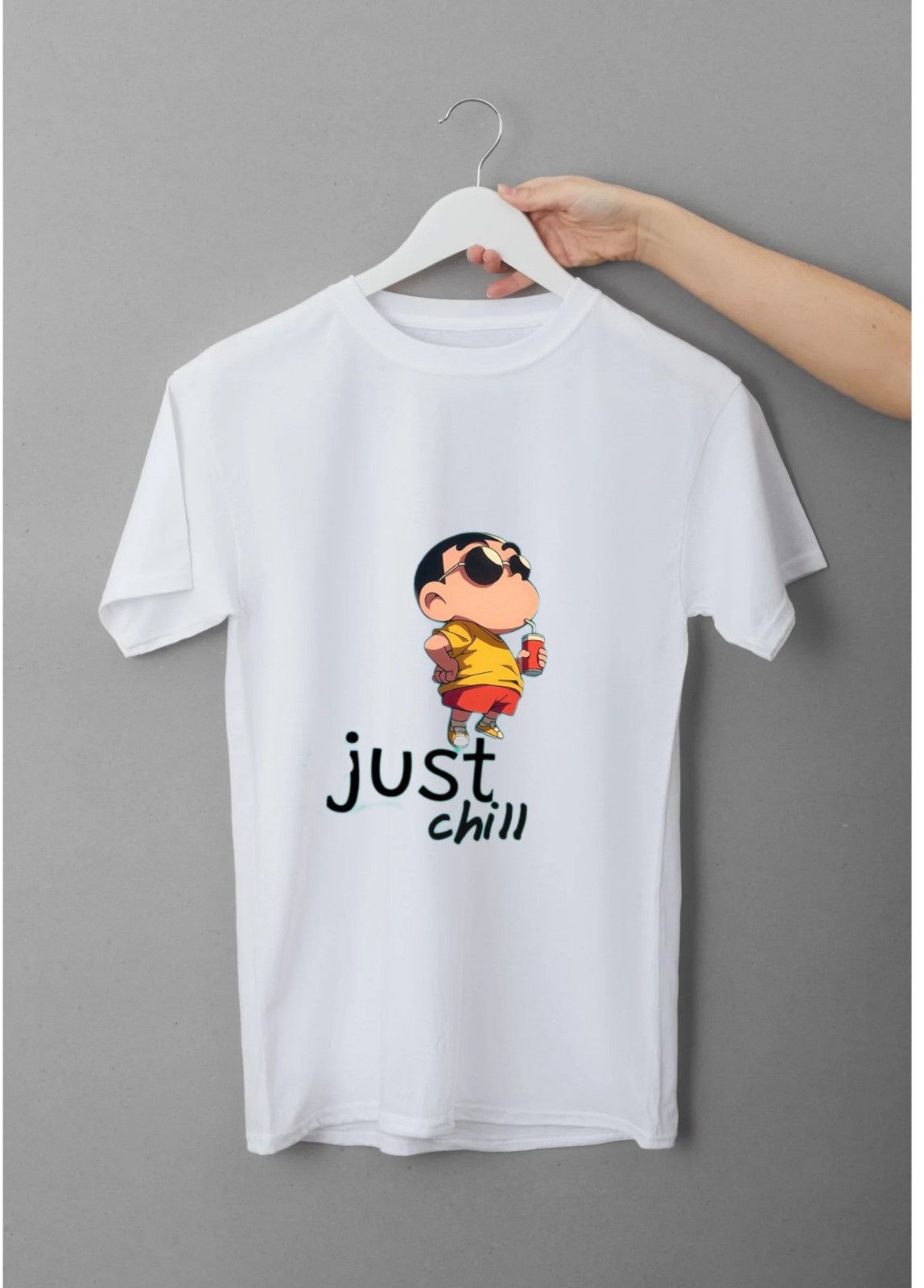 White Men Classic Printed Cotton T-Shirt