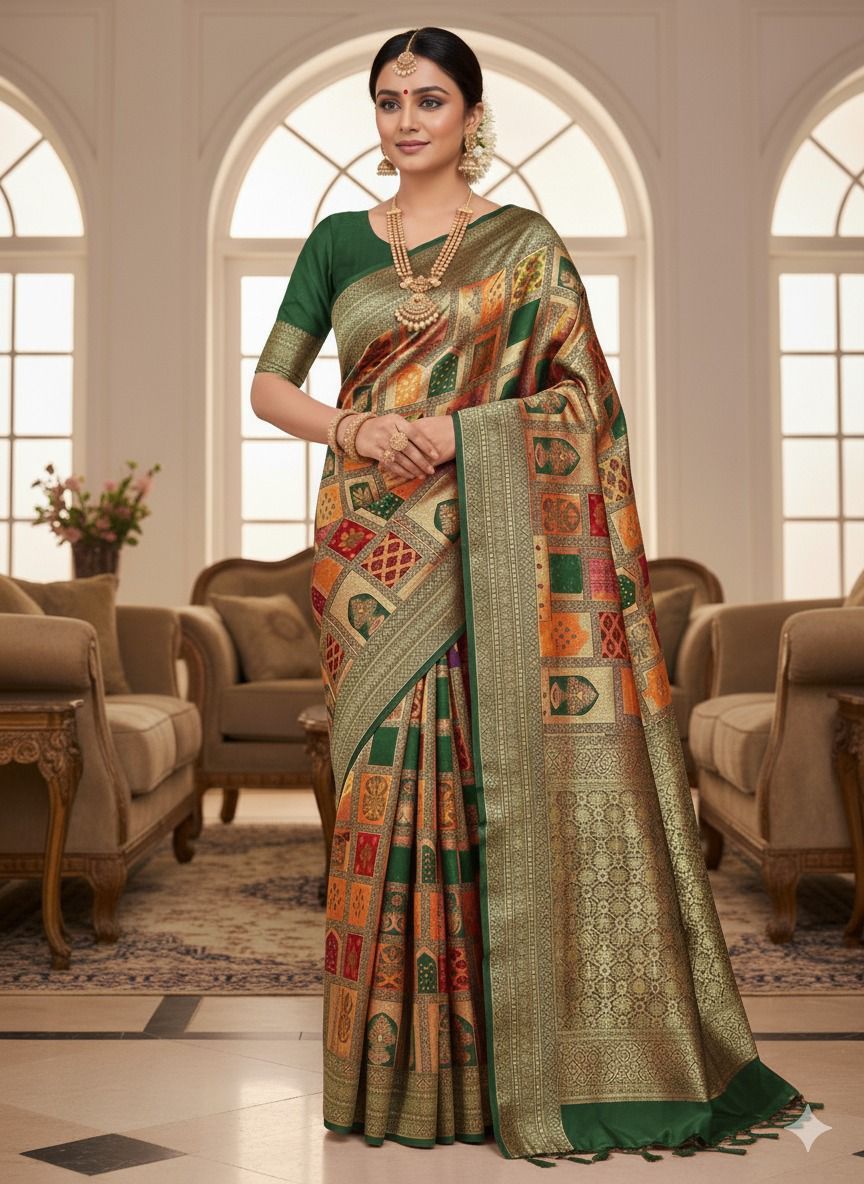 Pure Lichi Banarasi Silk Saree