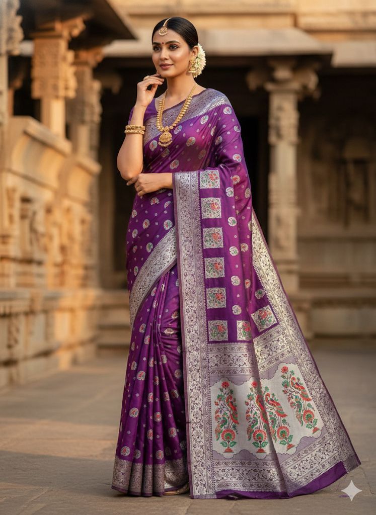 Traditional Gold Zari Paithani Saree