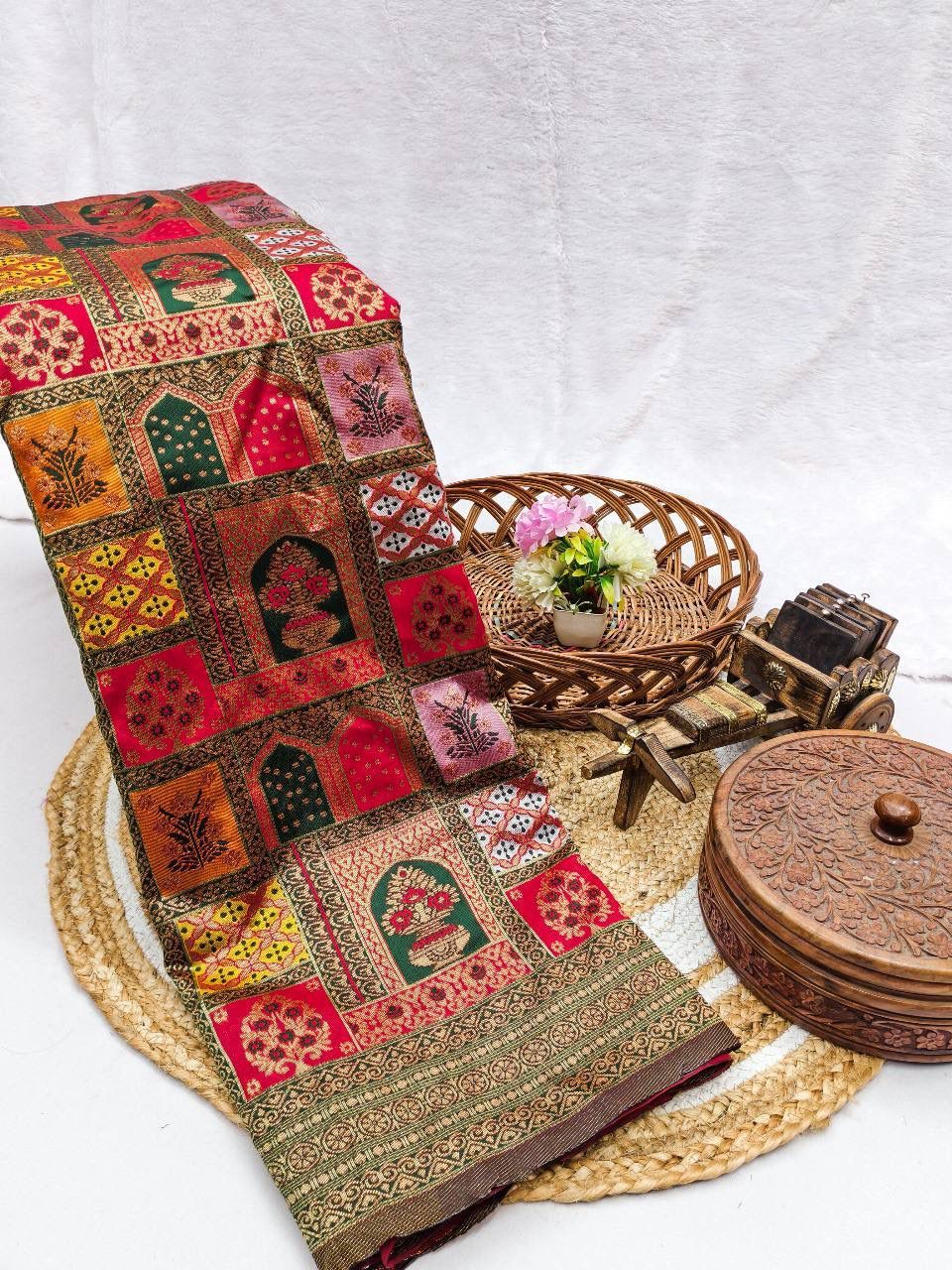 Traditional Lichi Banarasi Silk Saree