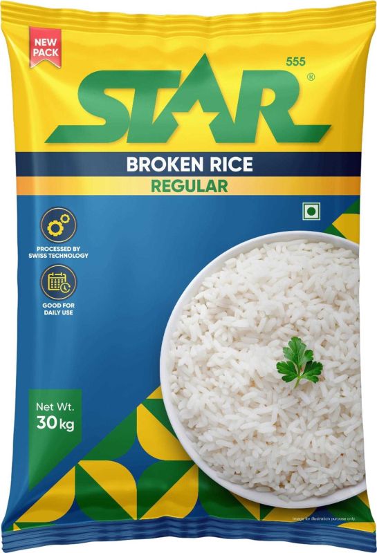 Star 555 Regular Broken Rice Sona Masoori Steam 30 Kg