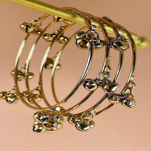 Antique Gold Plated Ghungroo Design Bangle Set