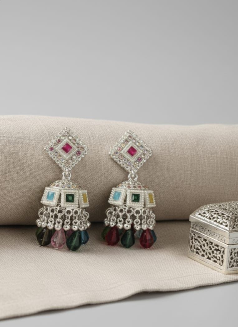 Ladies Multicolor Designer Jhumka Earrings