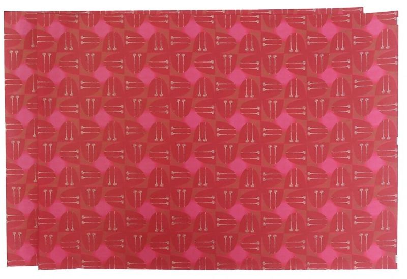 Gift Wrap &AMP;ndash; Red Swastik Off-Set Print, Cotton White (Set OF 2)