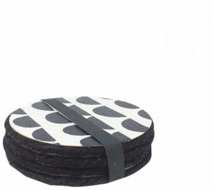 Non Polished Tree Free Printed Coaster Set 7x7cm