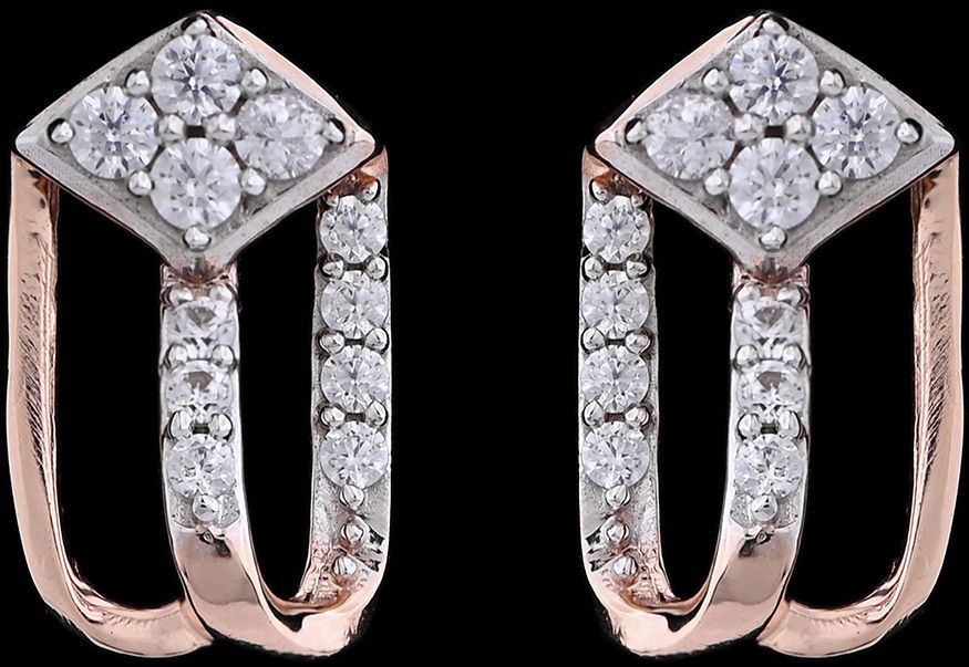 18k Gold Classic Diamond Halo Stud Earrings