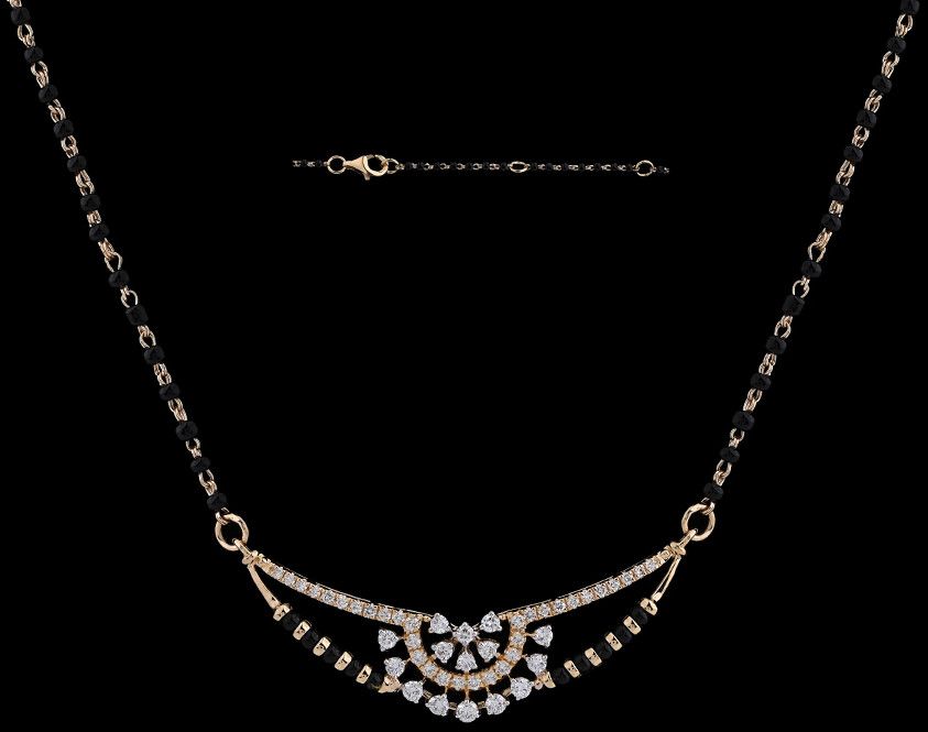 18K Gold Diamond and Stone Mangalsutra