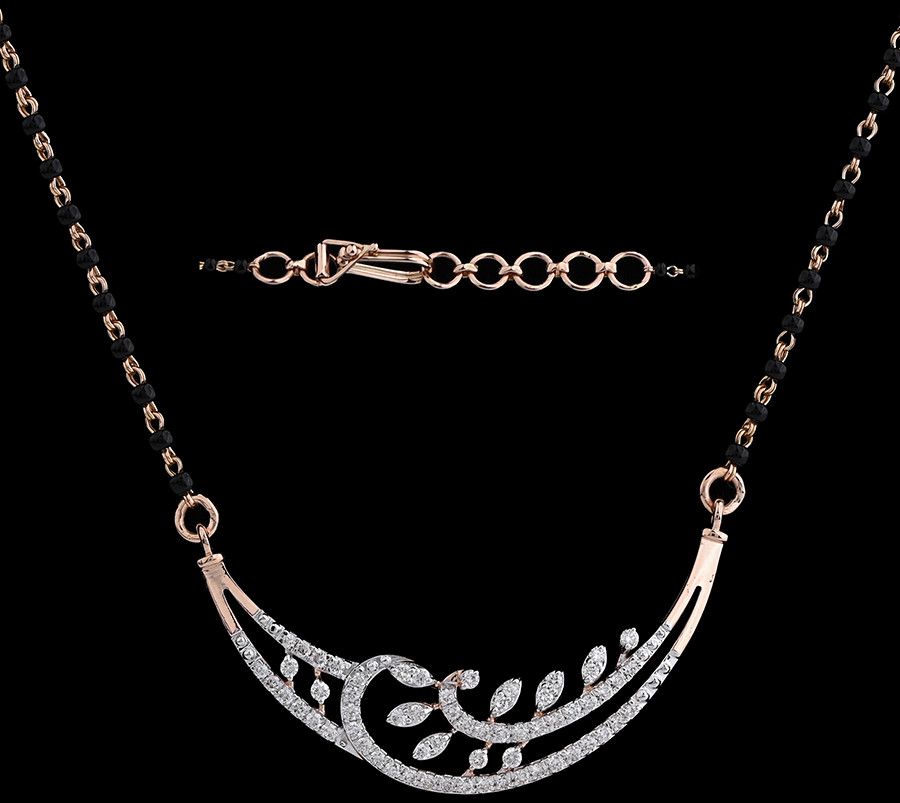 18K Gold Diamond Wave Mangalsutra