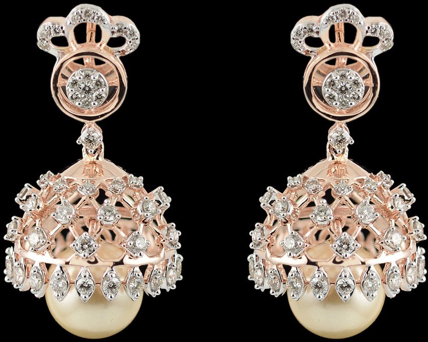 18k Gold Full Diamond Pave Hoop Earrings