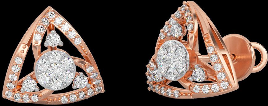 18k Gold Large Snowflake Design Diamond Cluster Earrings