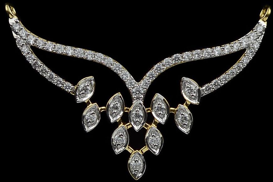 18k Gold Minimalist Teardrop Diamond Mangalsutra