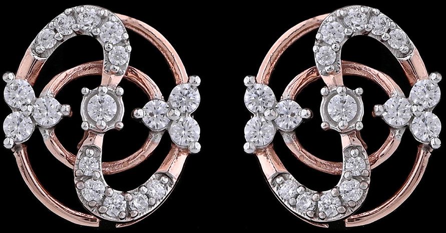 18k Gold Sleek Triple Row Diamond Vertical Bar Earrings