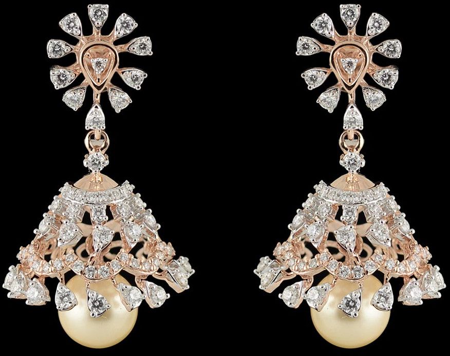 18k Gold Statement Diamond Earrings with Large Gemstone Center