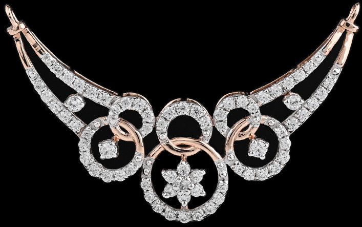 Detailed Diamond Pendant Mangalsutra