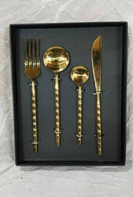 Brass Spoon Knife Fork Cutlery Set