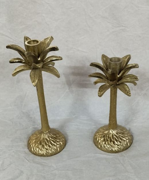 Palm Tree Brass Candle Stand