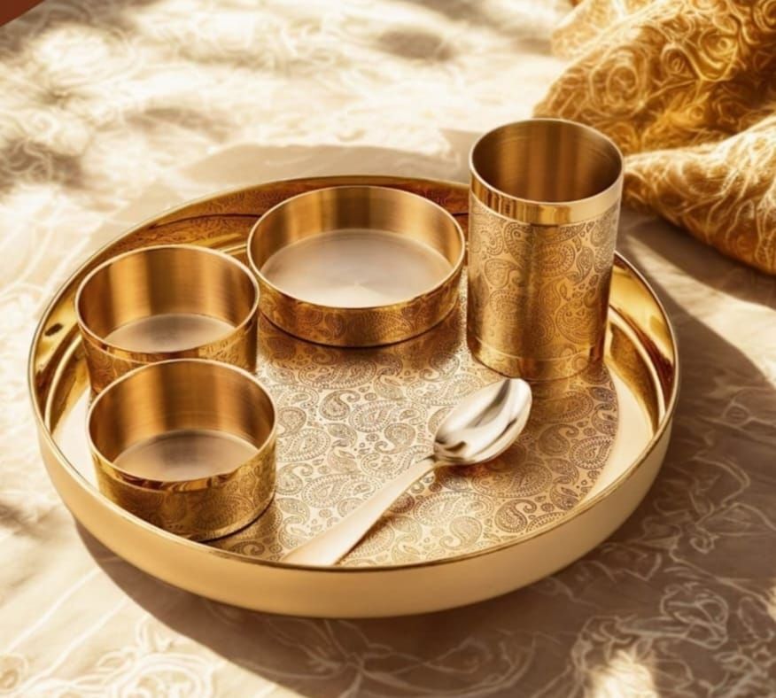 Printed Kansa Bronze Thali Set