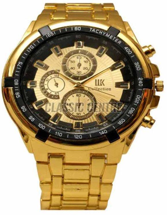 Golden Stainless Steel Men Watch
