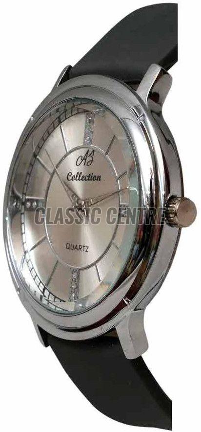 Silver Black Men Diamond Analog Watch