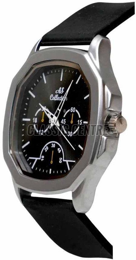 Silver Silicon Strap Men Analog Watch