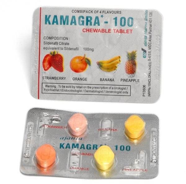 100mg Kamagra Sildenafil Citrate Chewable Tablet
