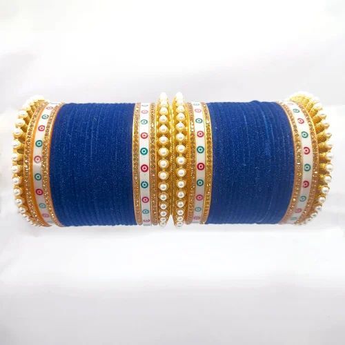 60 Piece Blue Glass Bangle Set