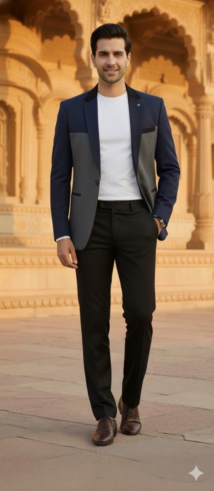 Mens Navy Slim Fit Designer Blazer