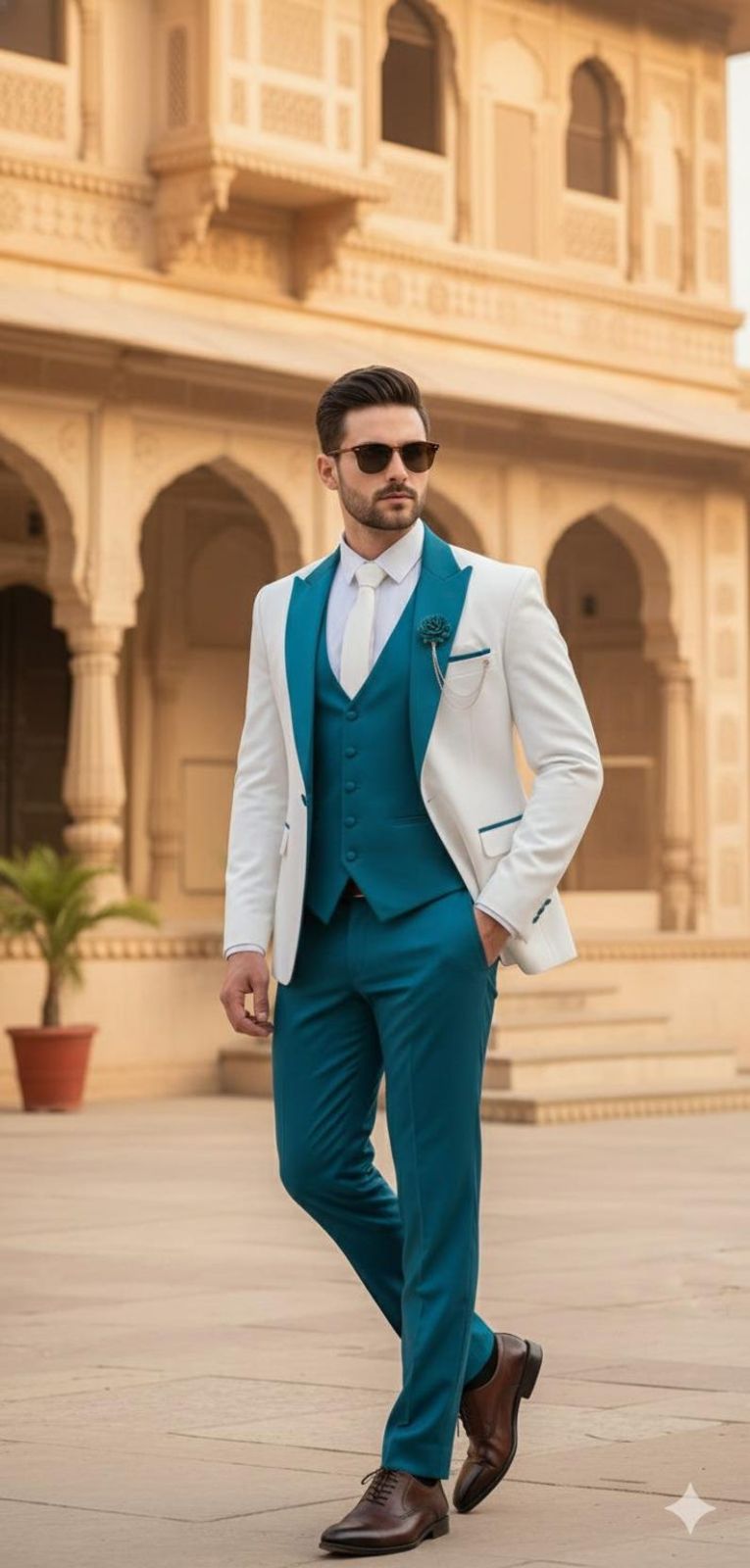 Mens White Premium Wedding Tuxedo Set