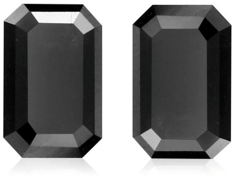 Natural Black Emerald Cut Diamonds