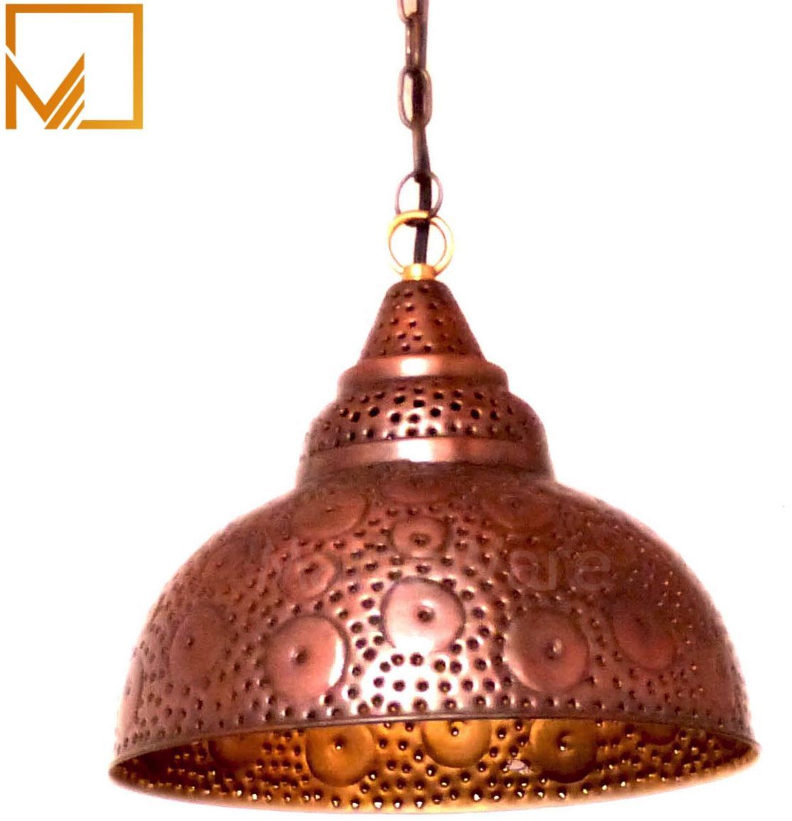 Copper Hammered Finish Ceiling Pendant Light
