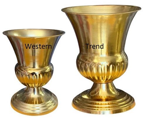 Iron Polished Metal Vase, Brand Name : Western Trend