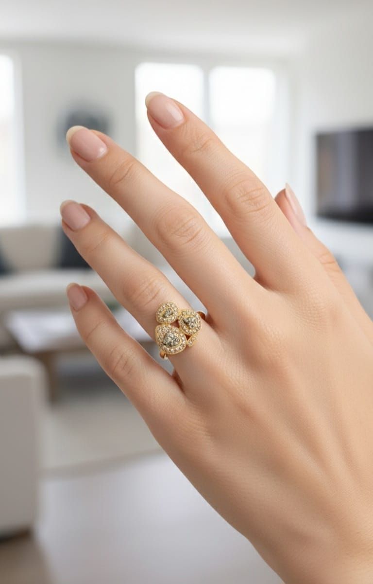 Artificial Diamond Gold Plated Ring