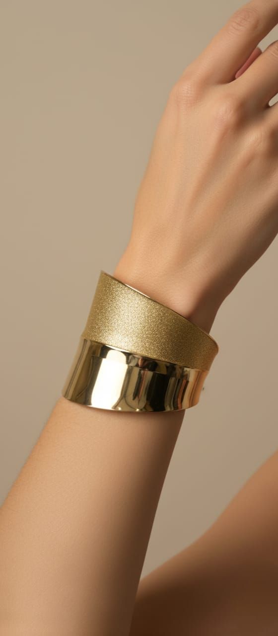 Dual Shade Golden Cuff Bracelet