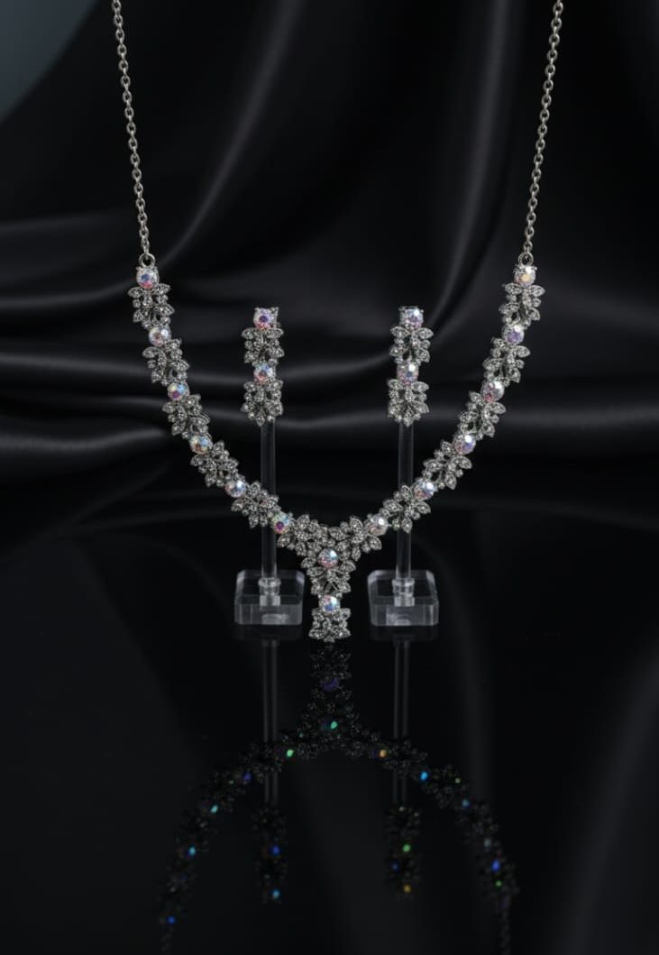 Silver Imitation Diamond Marquise Bridal Jewelery Set