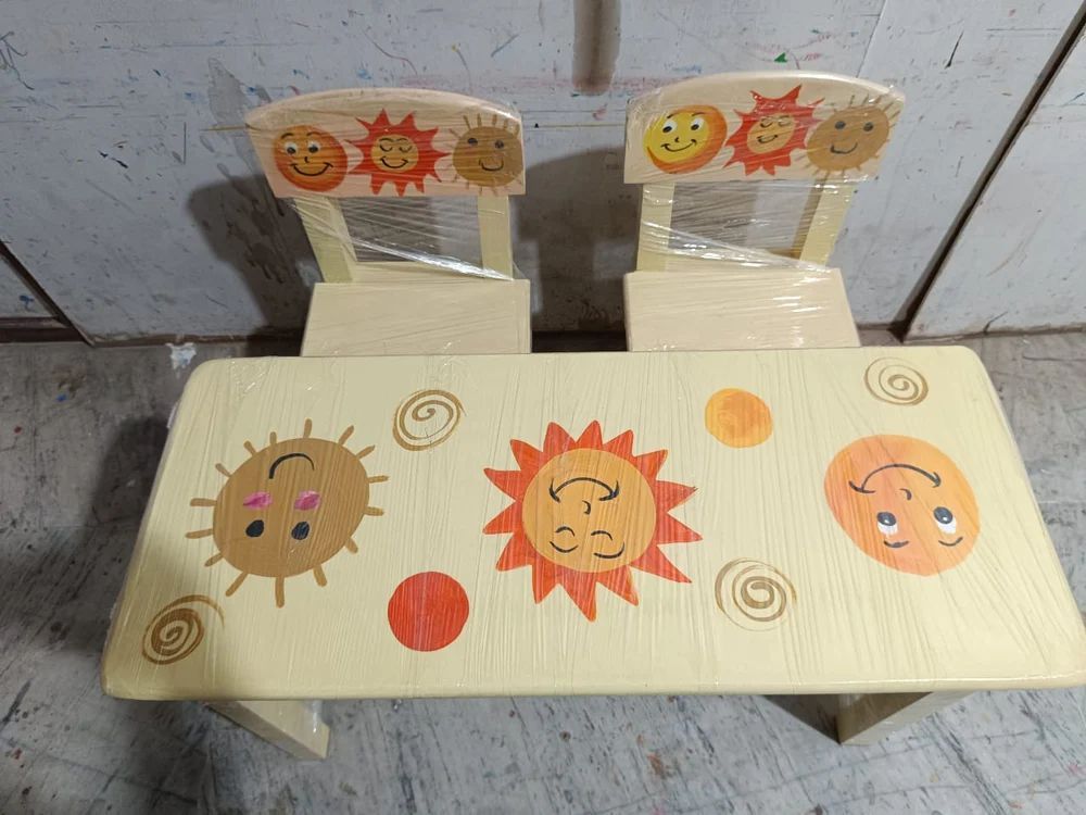 2 Seater Kids Mini Rectangle Table With Chair